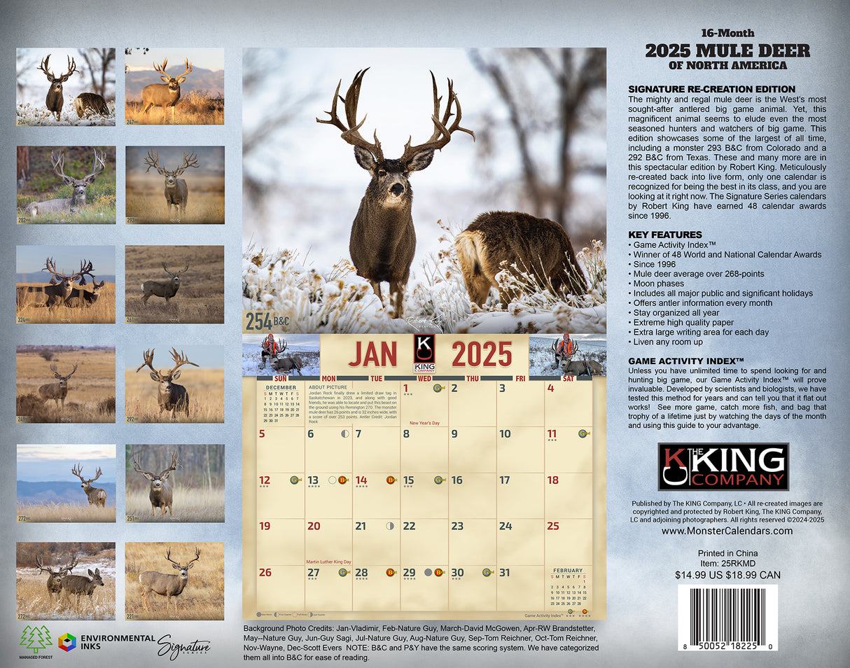 2025 Monster Mule Deer Wall Calendar
