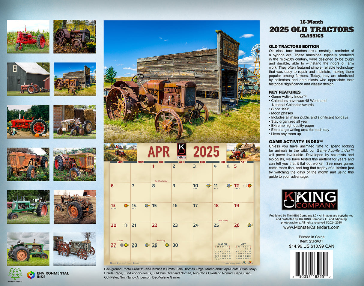 2025 Old Tractors Wall Calendar