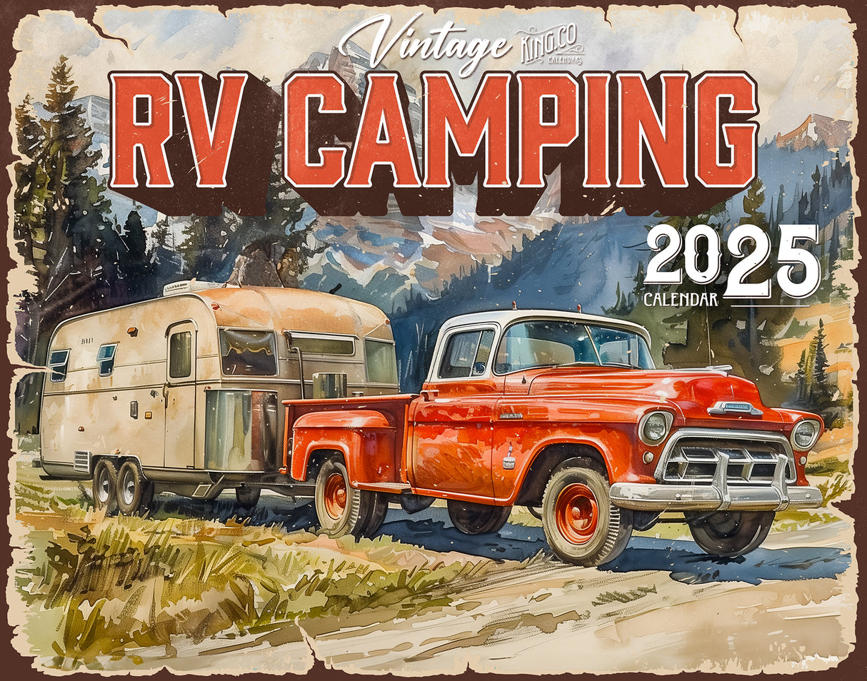 2025 Vintage RV Camping Wall Calendar