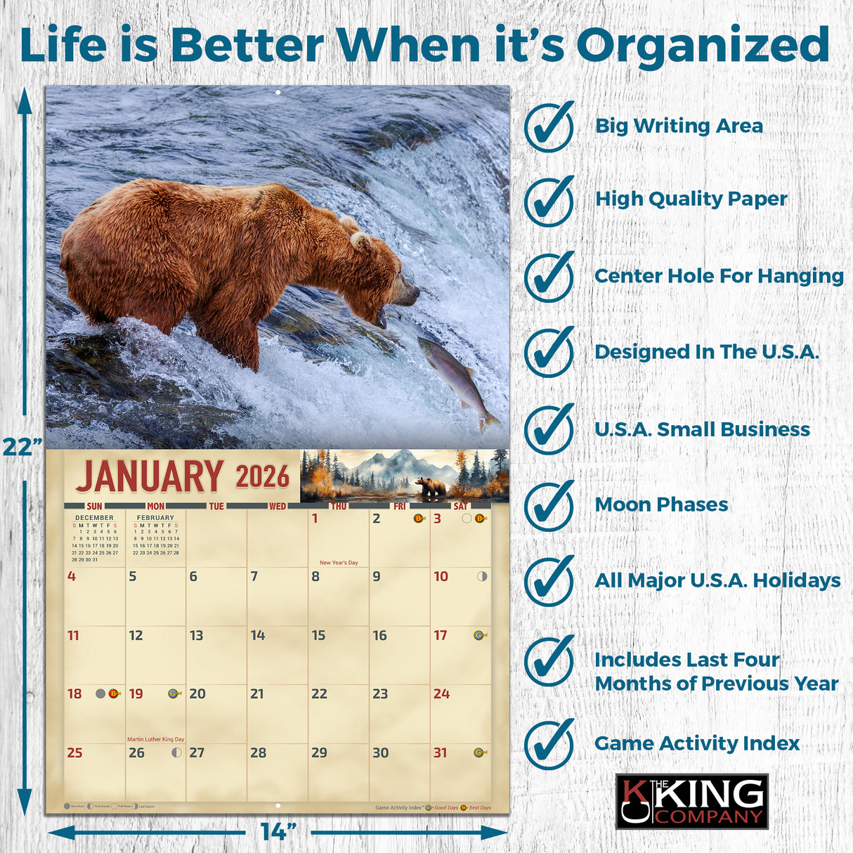 2026 Bears of North America Wall Calendar