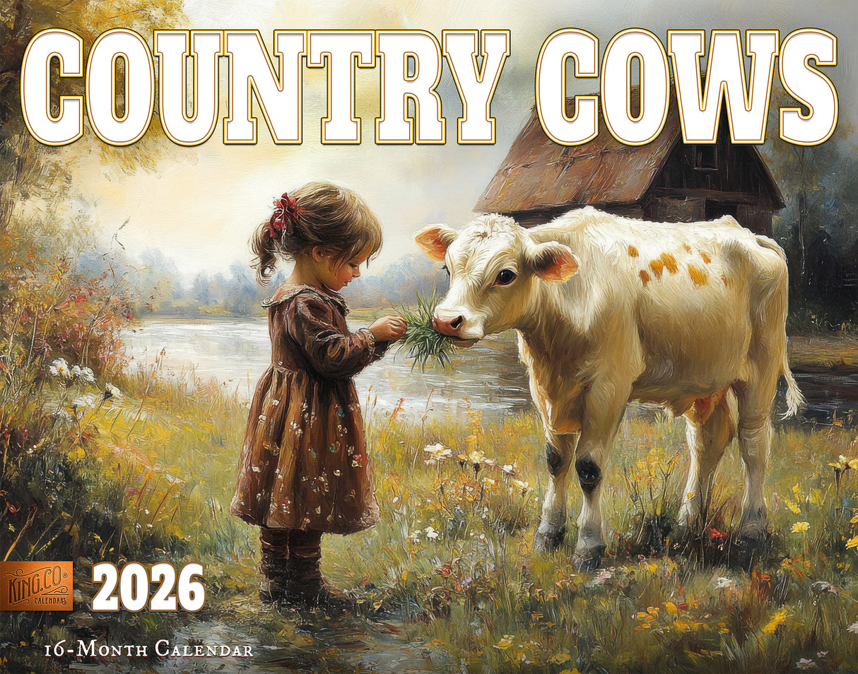 2026 Country Cows Illustrated Wall Calendar
