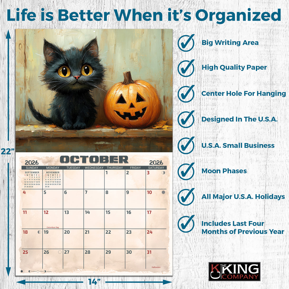 2026 Cats Meow Illustrated Wall Calendar