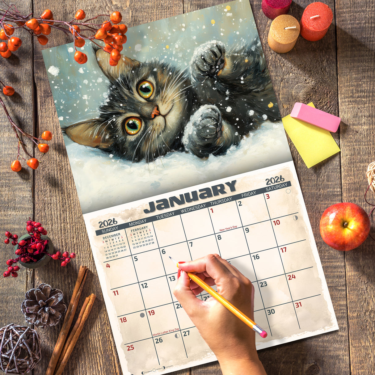 2026 Cats Meow Illustrated Wall Calendar