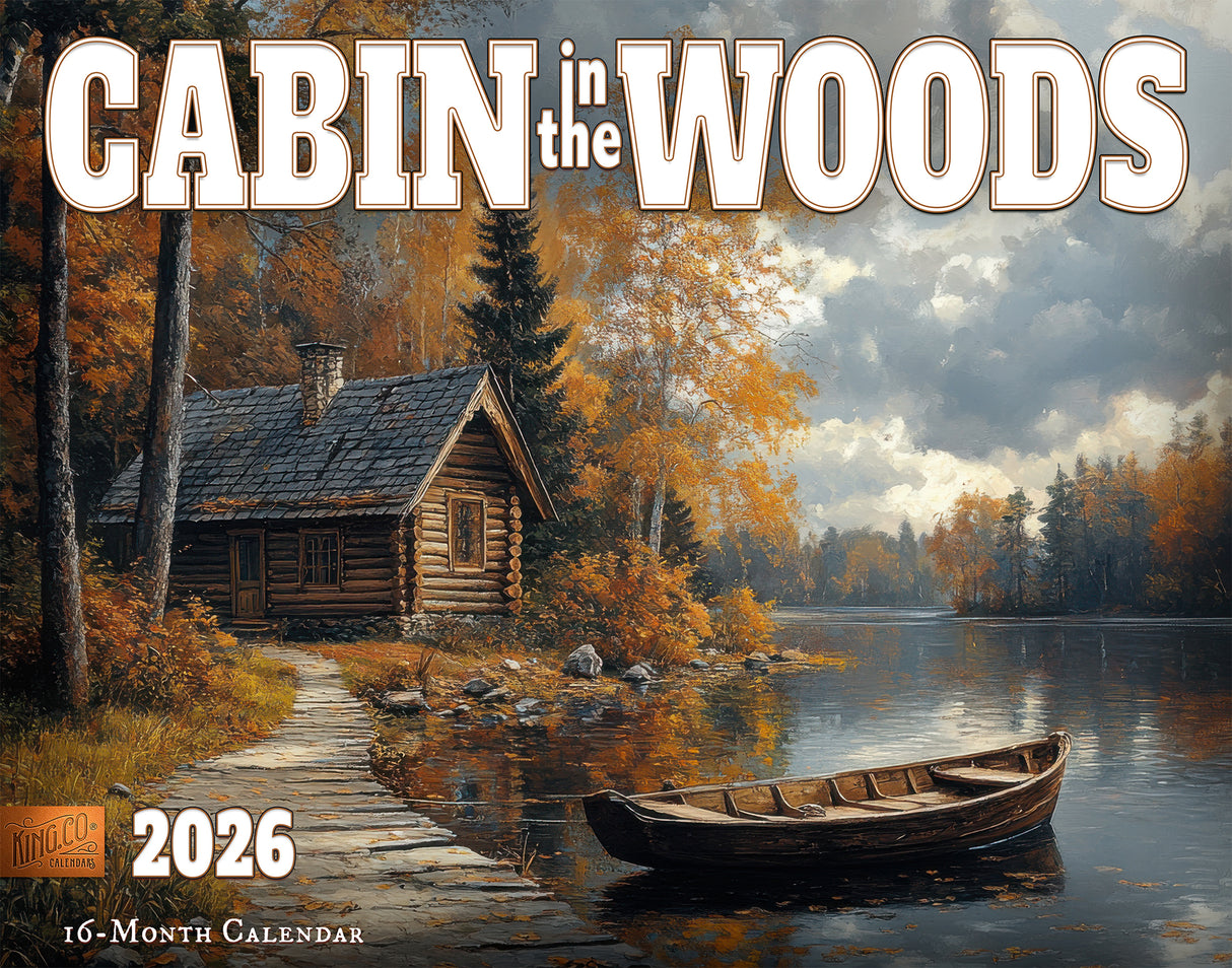 2026 Cabin in the Woods Wall Calendar