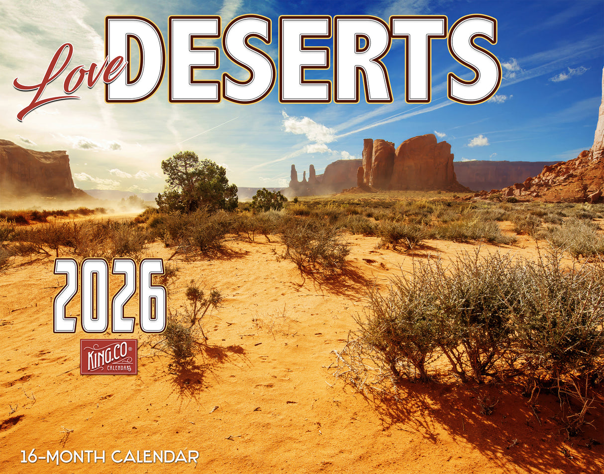 2026 Desert Landscape Scenic Wall Calendar