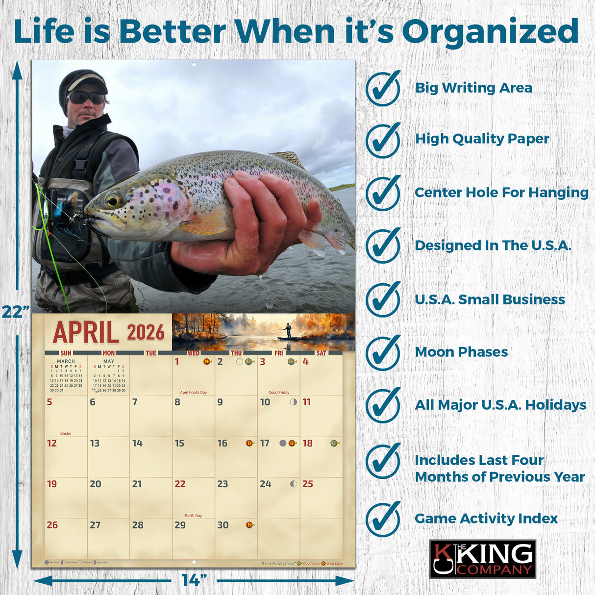 2026 Fly Fishing Wall Calendar
