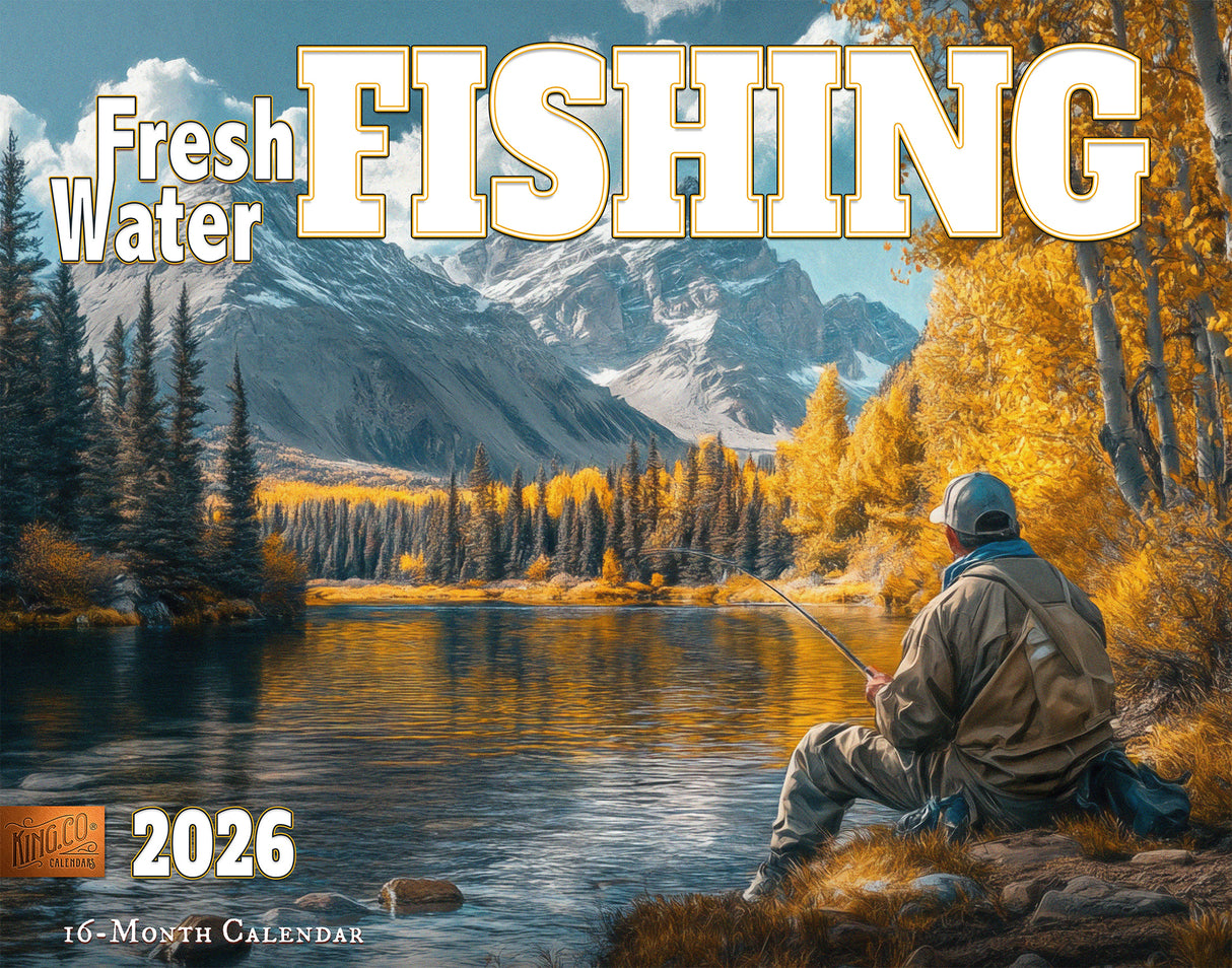 2026 Fresh Water Fishing Illustrated Wall Calendar