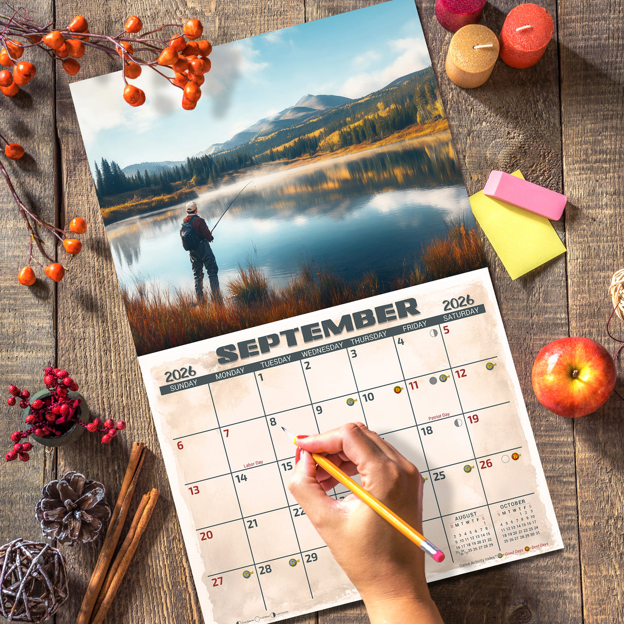 2026 Fresh Water Fishing Illustrated Wall Calendar