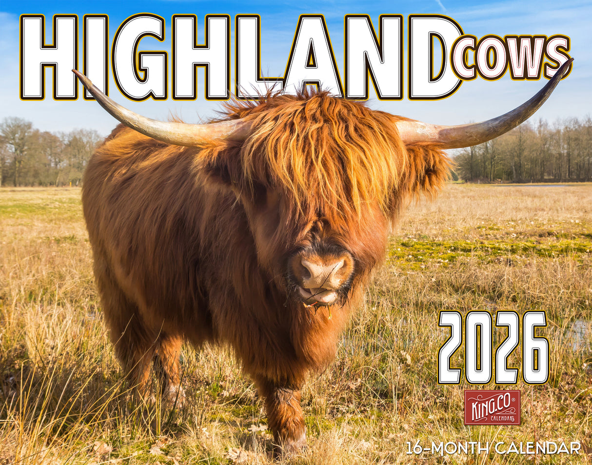 2026 Highland Cows Wall Calendar