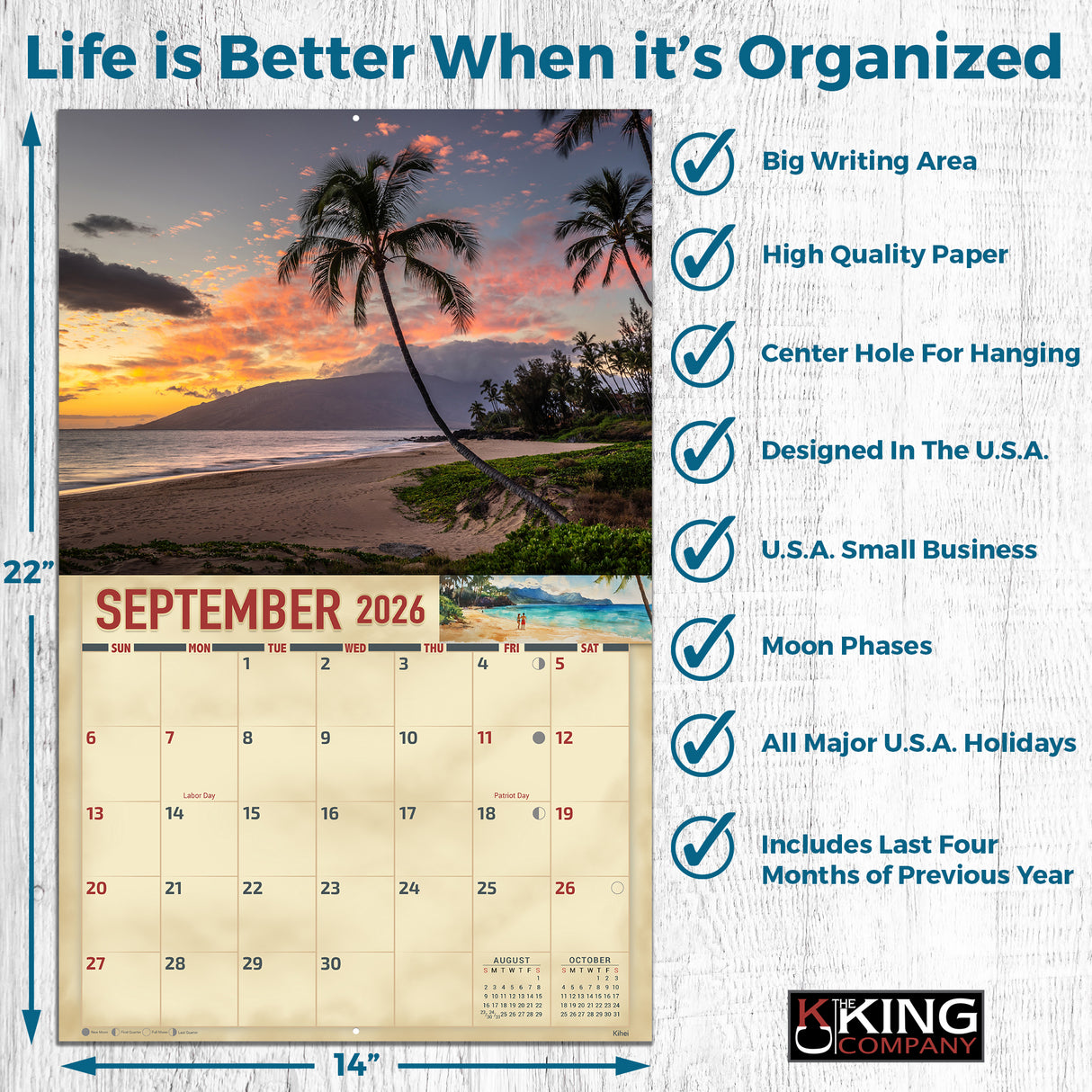 2026 Hawaii Scenic Wall Calendar