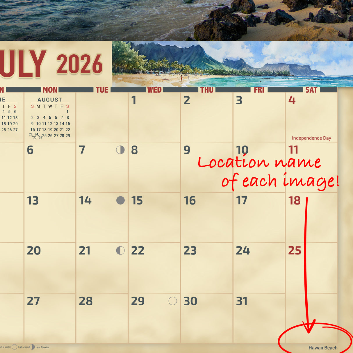 2026 Hawaii Scenic Wall Calendar