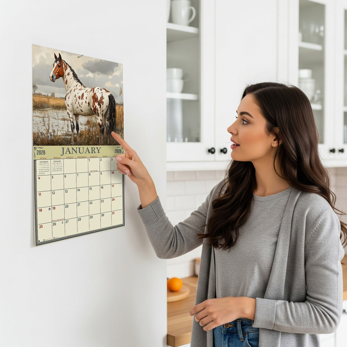 2026 Horses Illustrated Wall Calendar