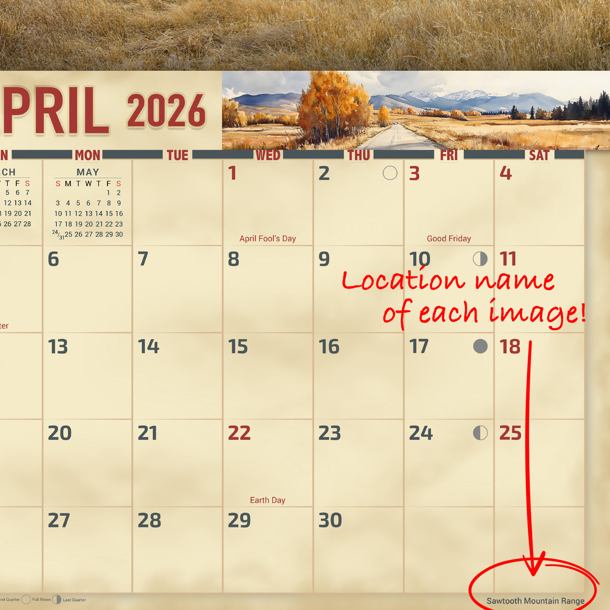 2026 Idaho Scenic Wall Calendar