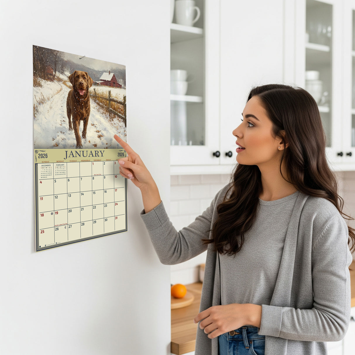 2026 Labradors Illustrated Wall Calendar