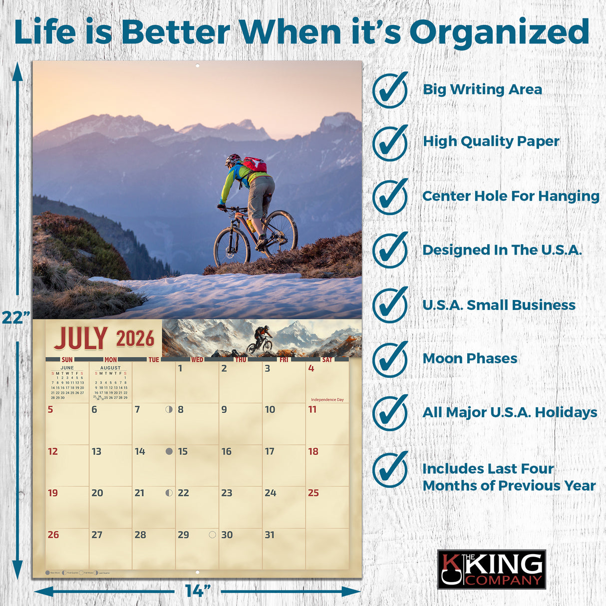 2026 Mountain Biking Wall Calendar