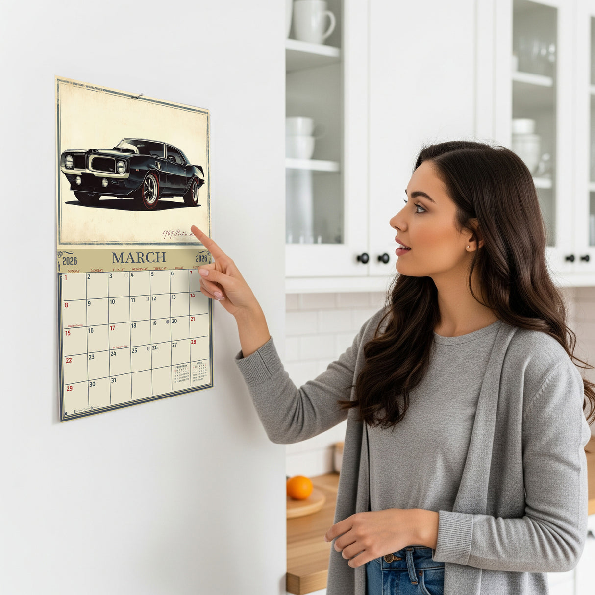 2026 Muscle Cars Illustrated Wall Calendar