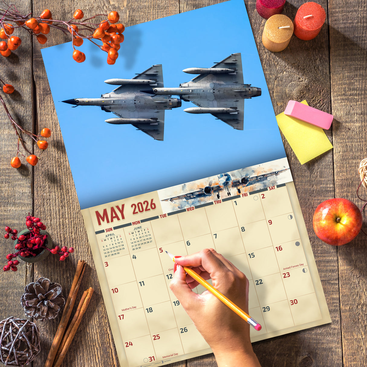 2026 Military Jets Wall Calendar