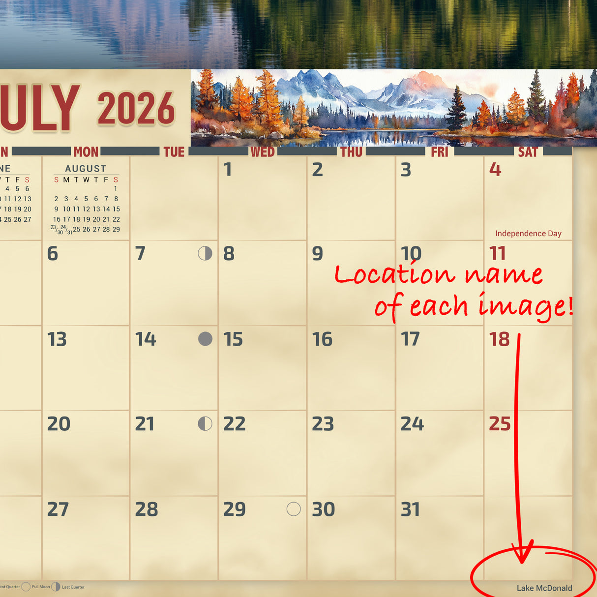 2026 Montana Scenic Wall Calendar