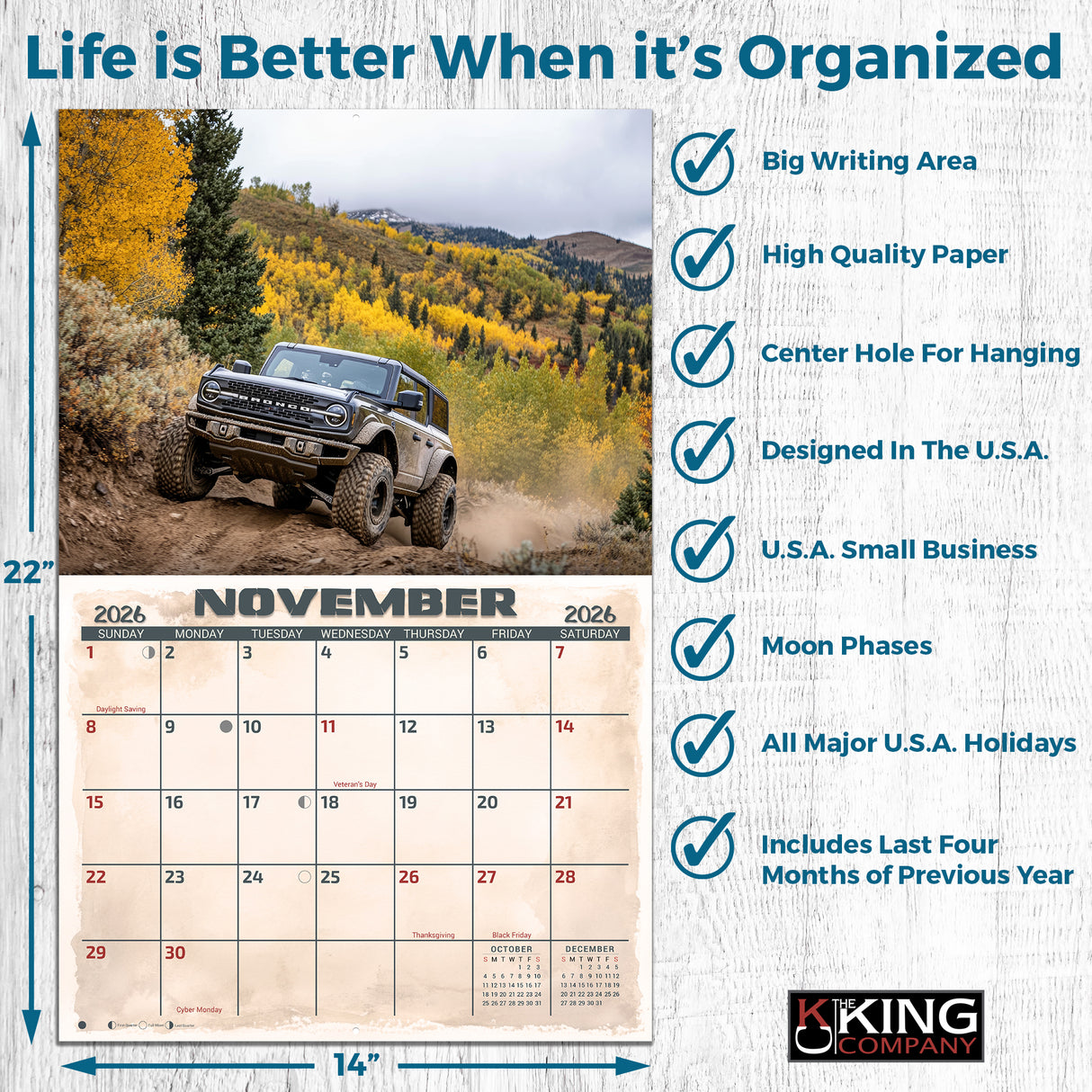2026 Off-Road 4x4 Wall Calendar
