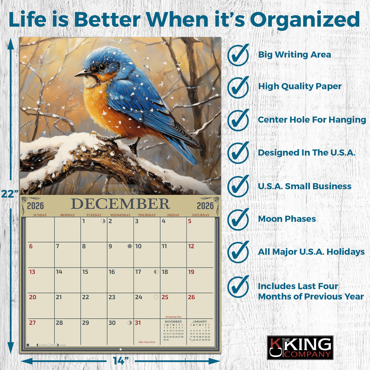 2026 Songbirds Wall Calendar