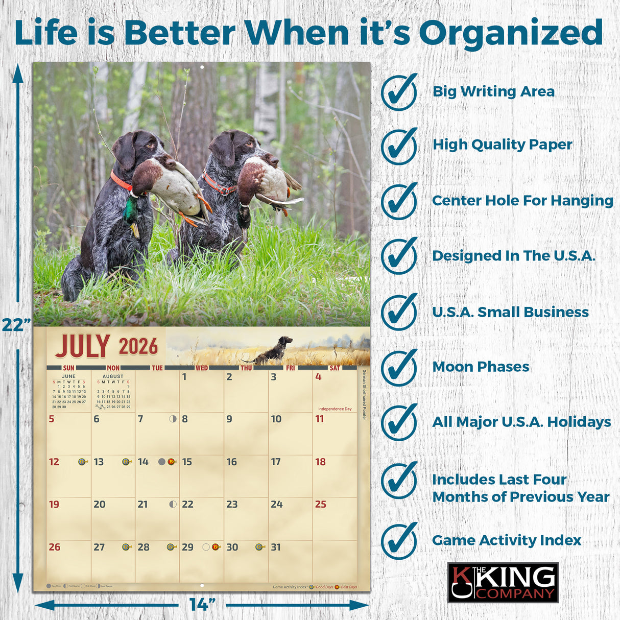 2026 Sporting Dogs Wall Calendar