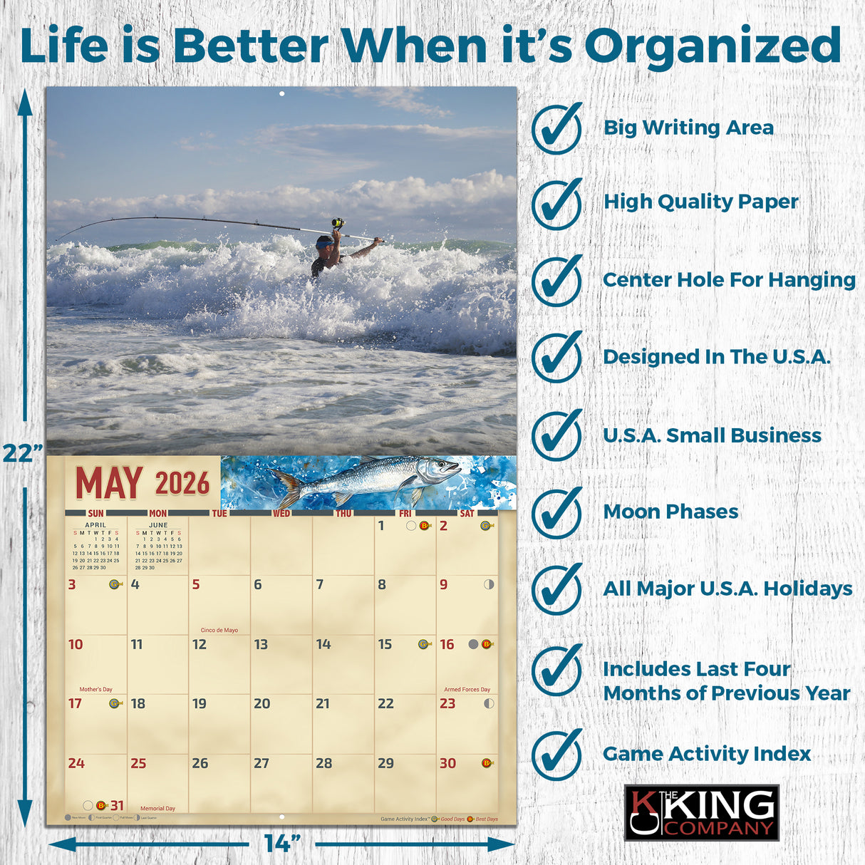 2026 Saltwater Sport Fishing Wall Calendar