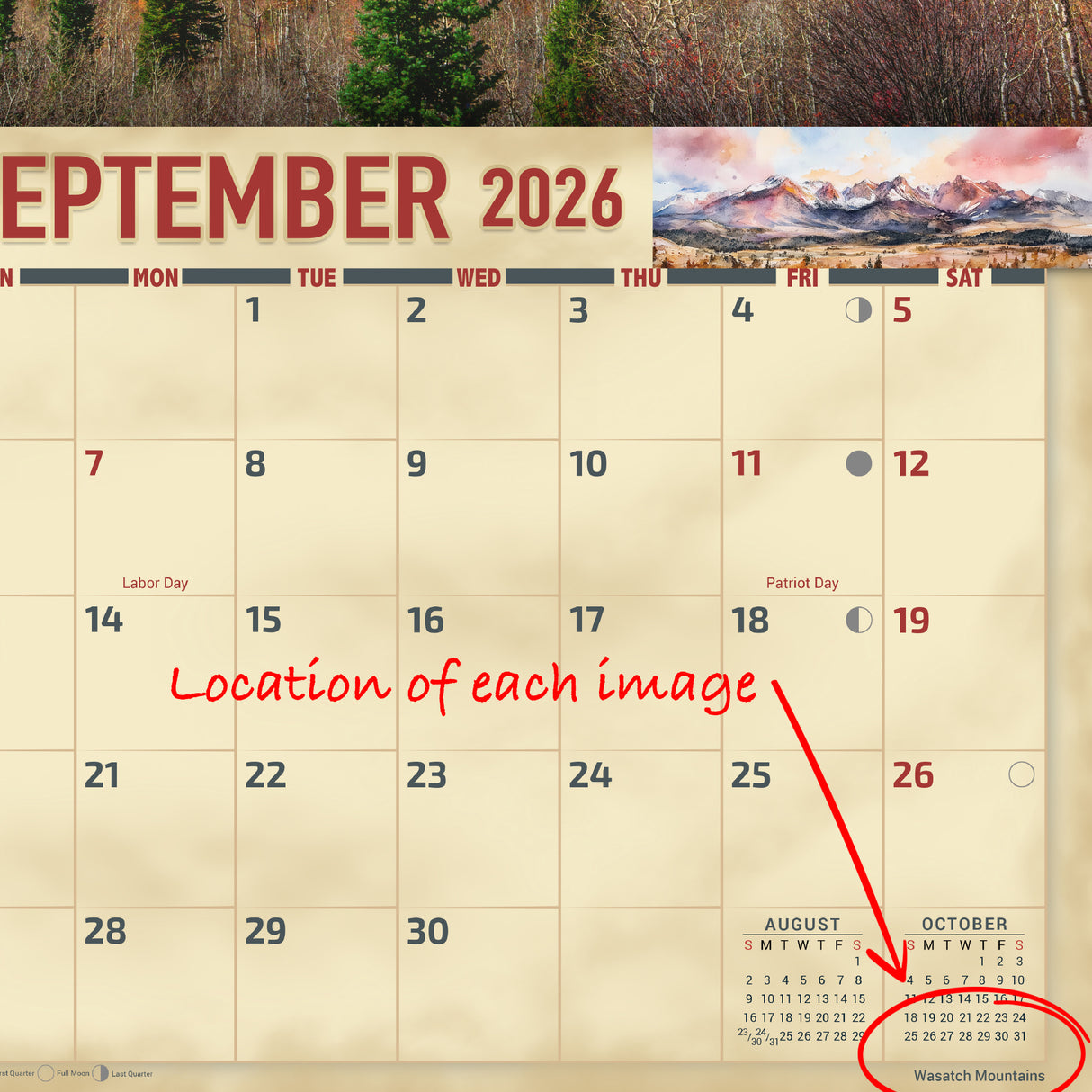 2026 Scenic Utah Wall Calendar
