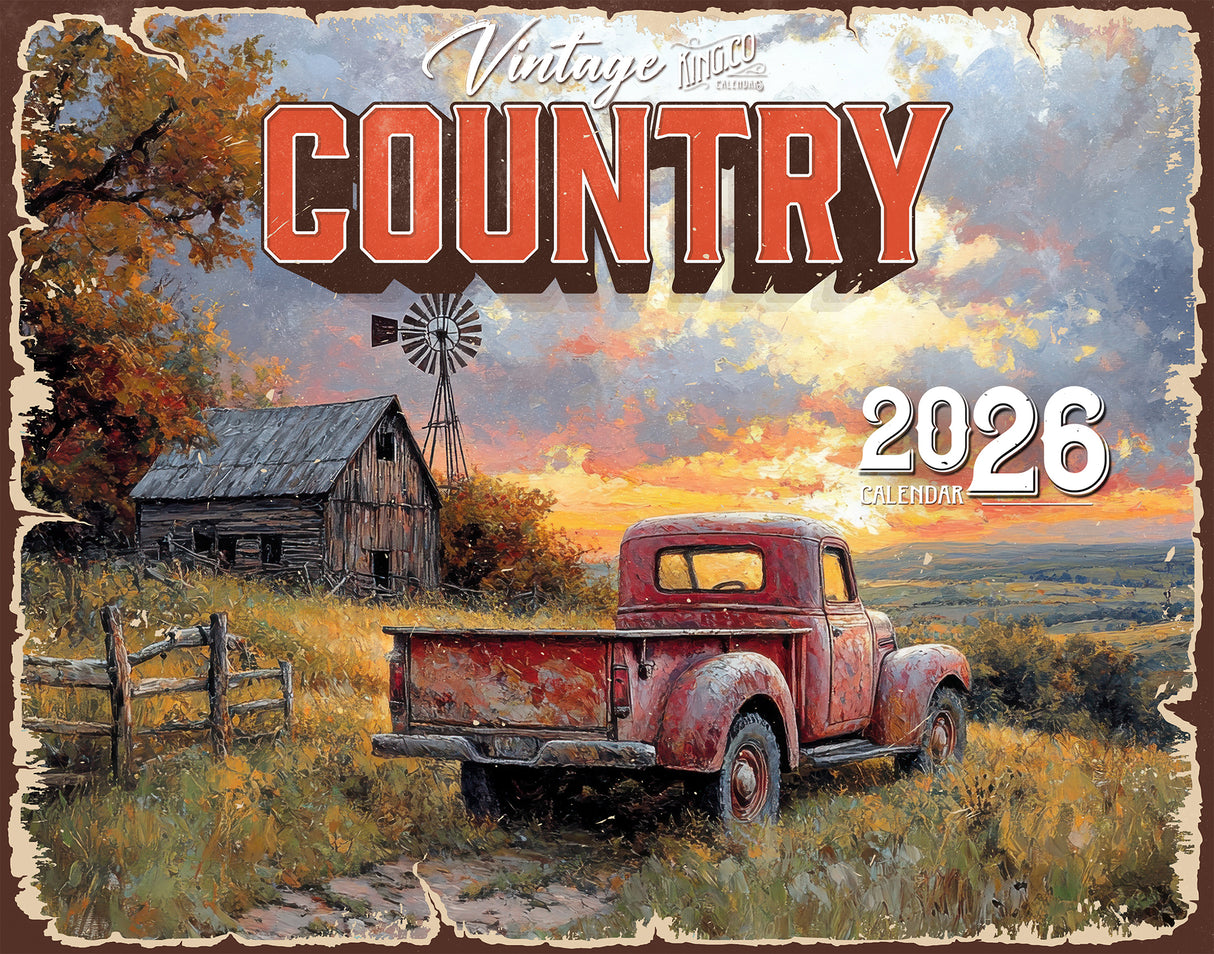 2026 Vintage Country Wall Calendar