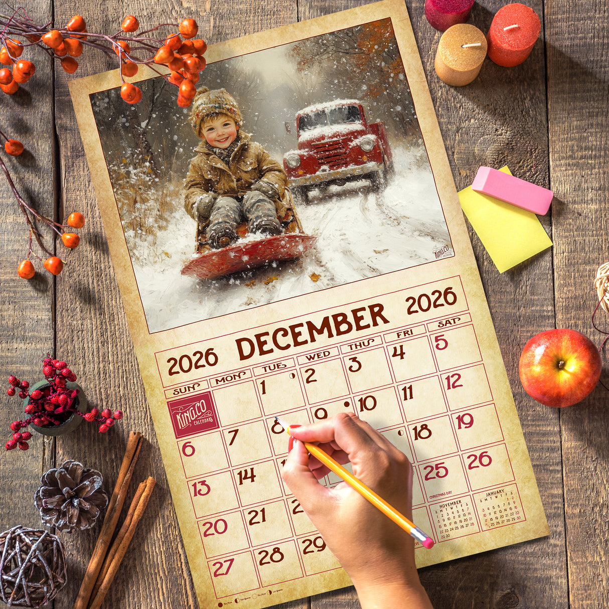 2026 Vintage Country Wall Calendar
