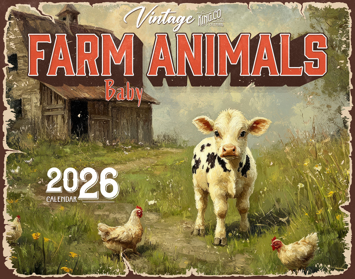 2026 Vintage Baby Farm Animals