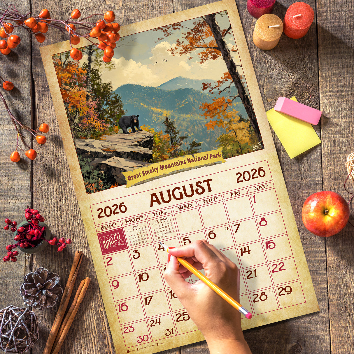 2026 Vintage National Parks Wall Calendar