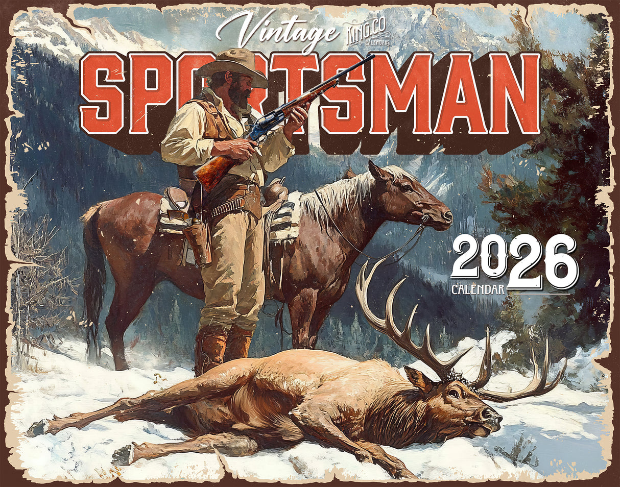 2026 Vintage Sportsman Wall Calendar