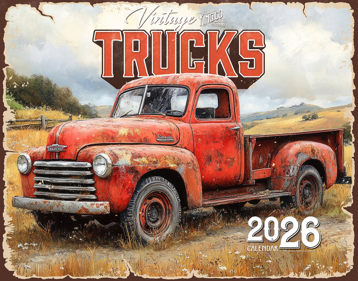 2026 Vintage Trucks Wall Calendar