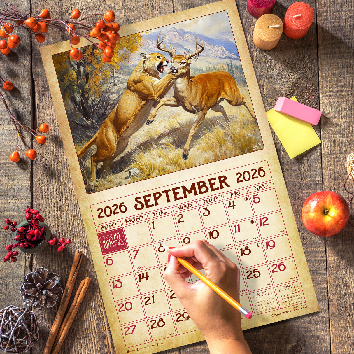 2026 Vintage Wildlife Wall Calendar