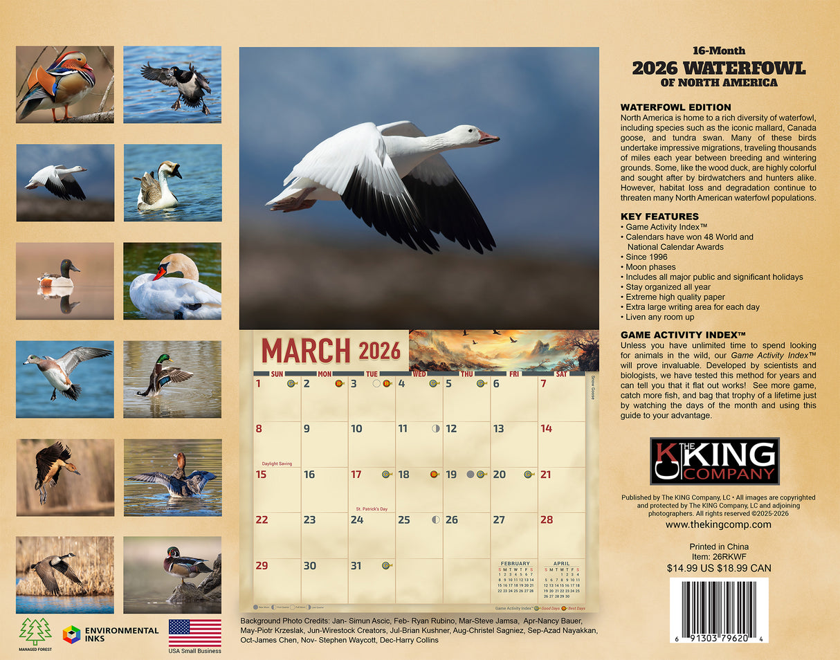 2026 Waterfowl Wall Calendar
