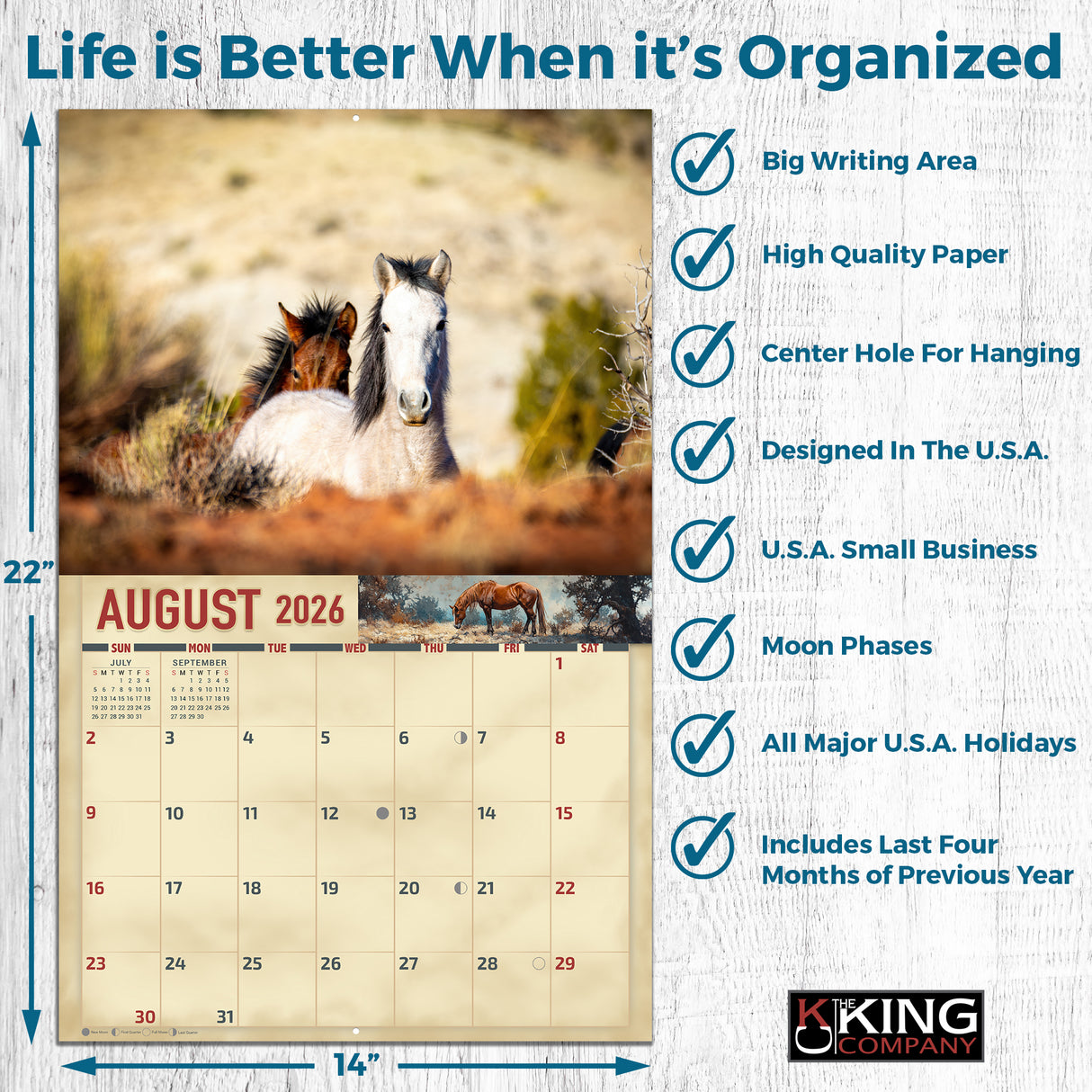 2026 Wild Horses Wall Calendar