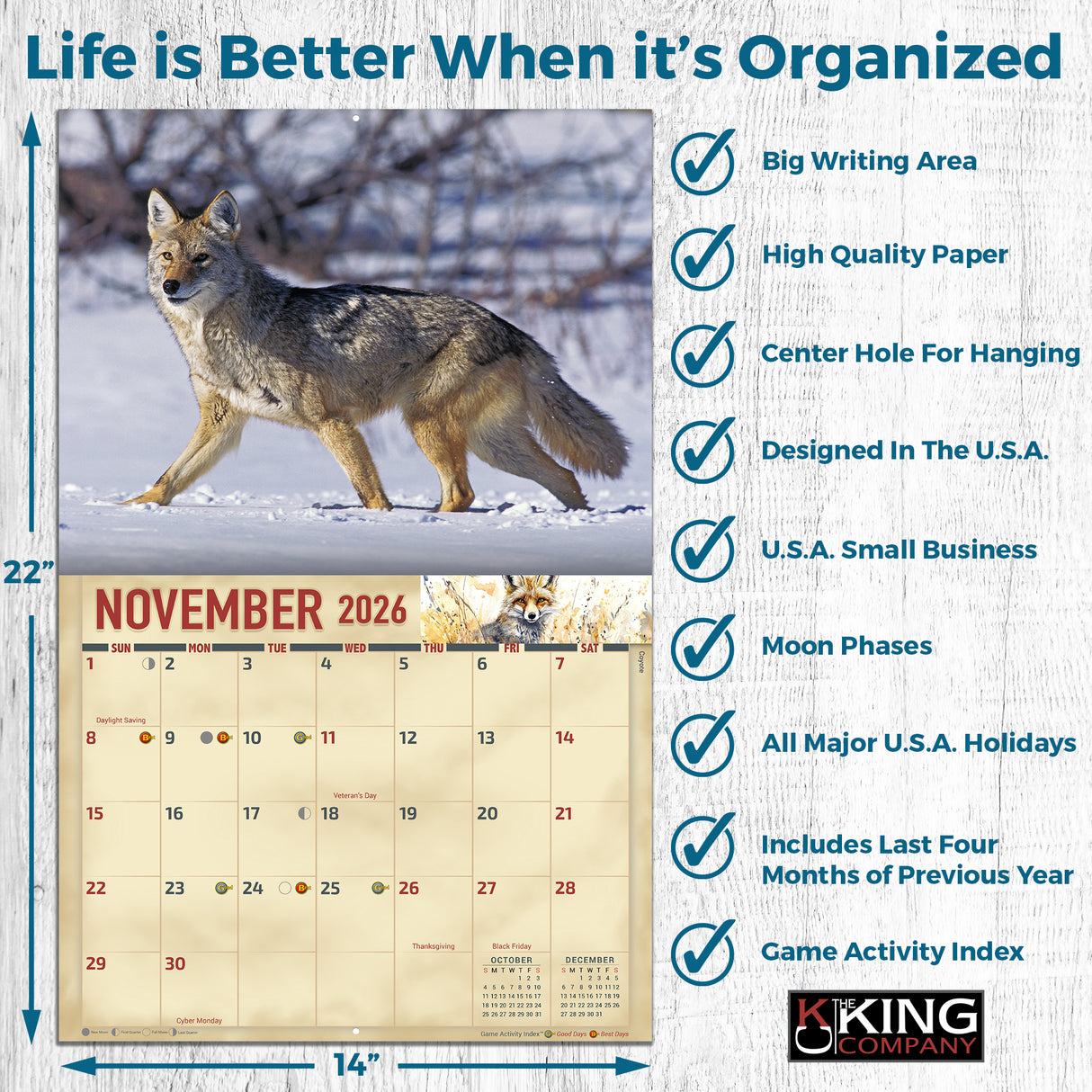 2026 Wildlife of North America Wall Calendar