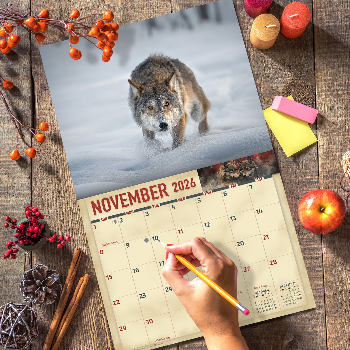 2026 Wolves Wall Calendar