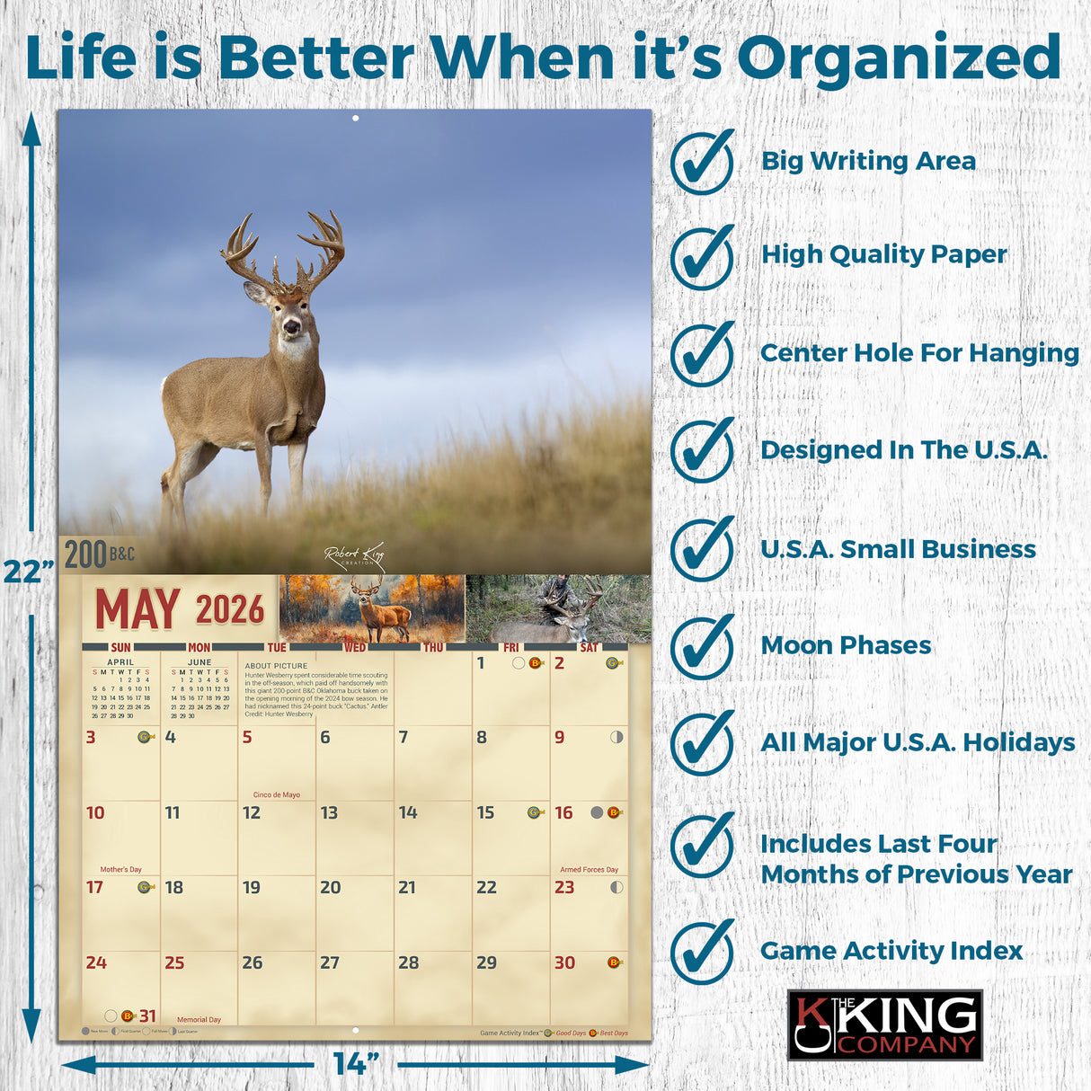 2026 Whitetail Deer Signature Series Wall Calendar