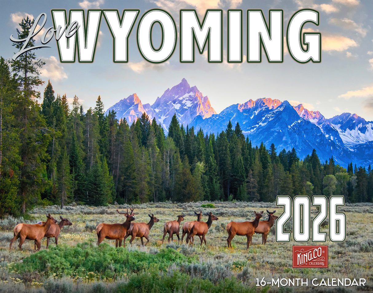 2026 Wyoming Scenic Wall Calendar