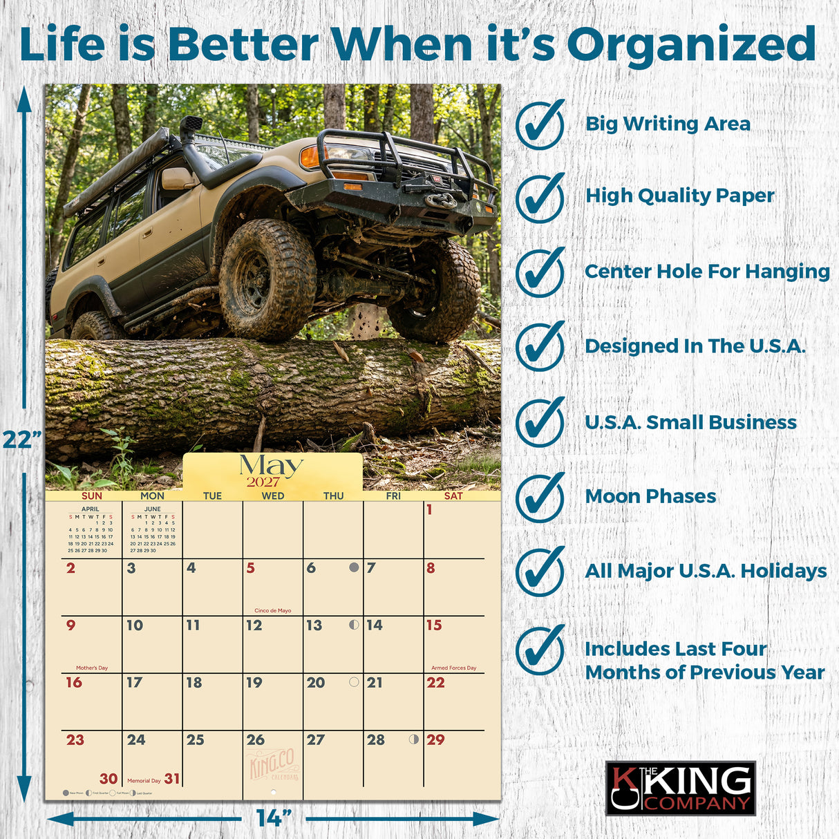 2027 Off-Road 4x4 Wall Calendar – 16-Month Adventure Photography