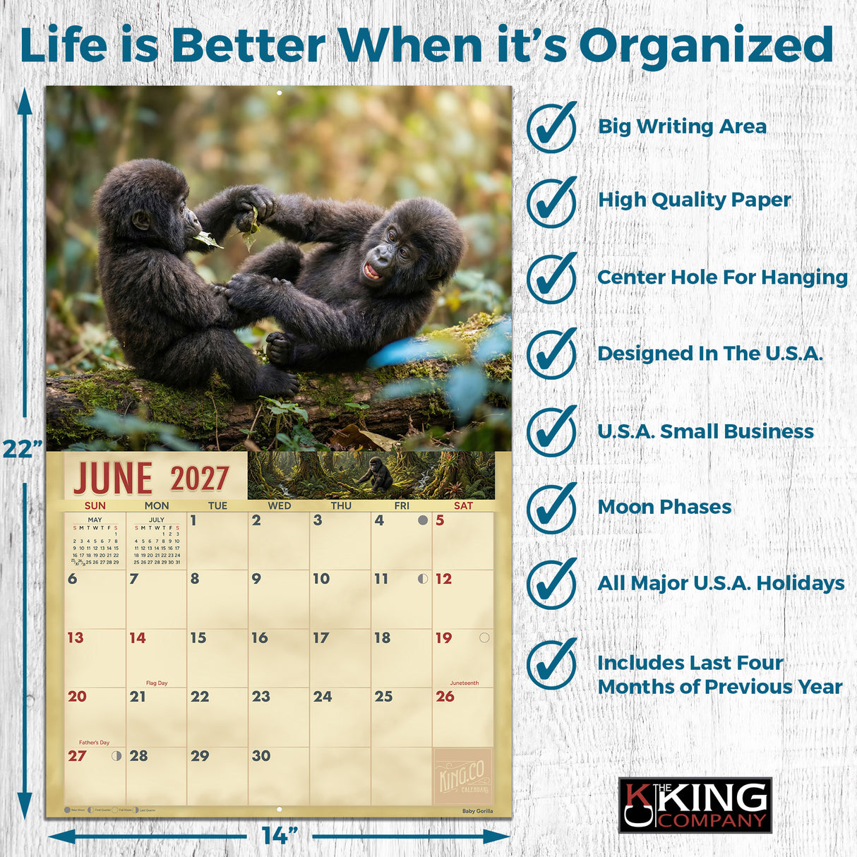 2027 Baby Animals Wall Calendar – 16-Month Wildlife Photography