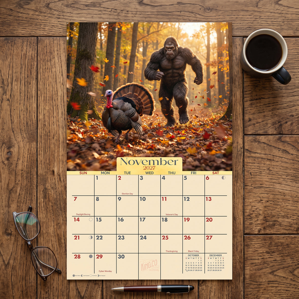 2027 BigFoot Country Wall Calendar – 16-Month Sasquatch Artwork