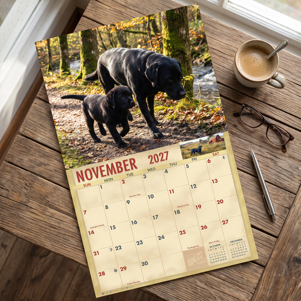 2027 Black Labs Wall Calendar – 16-Month Labrador Retriever Photography