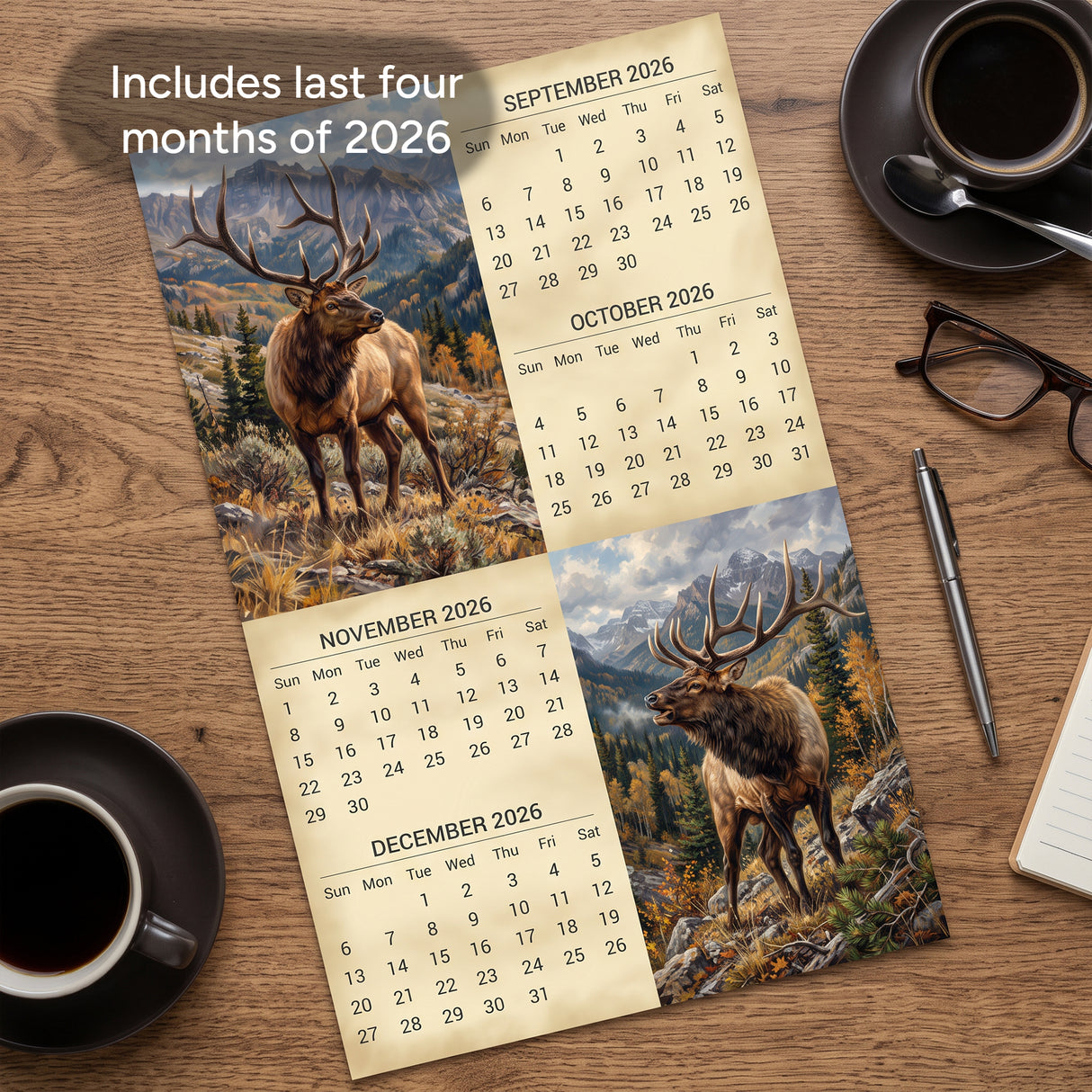 2027 Bull Elk Signature Series Wall Calendar – 16-Month Elk
