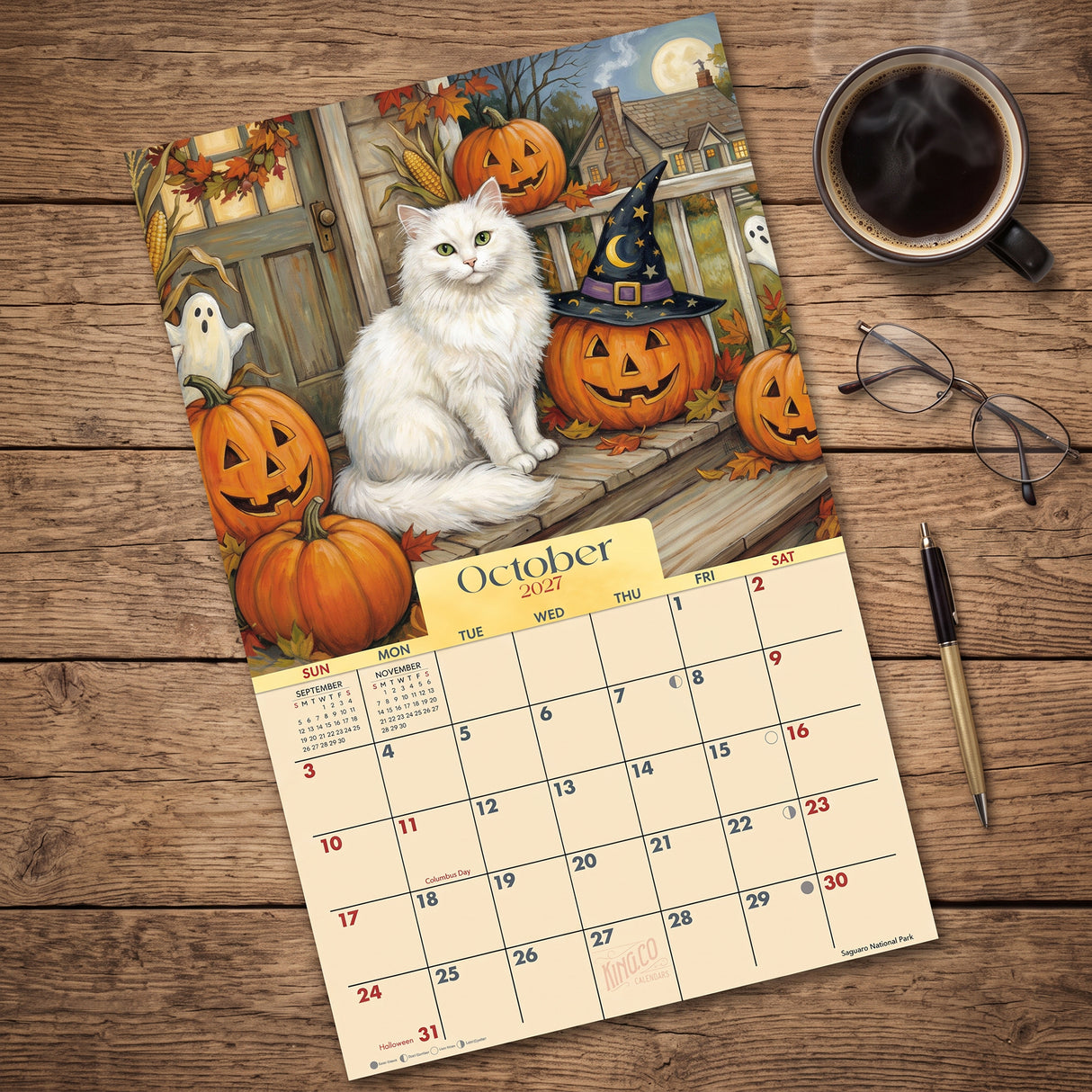 2027 Cats Meow Wall Calendar – 16-Month Cat Artwork