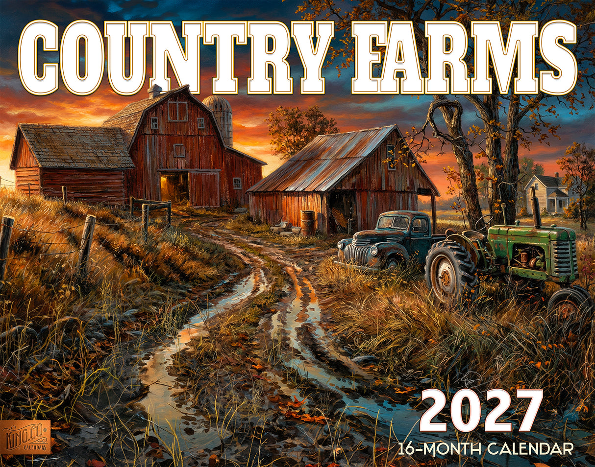 2027 Country Farms Wall Calendar – 16-Month Farm Art
