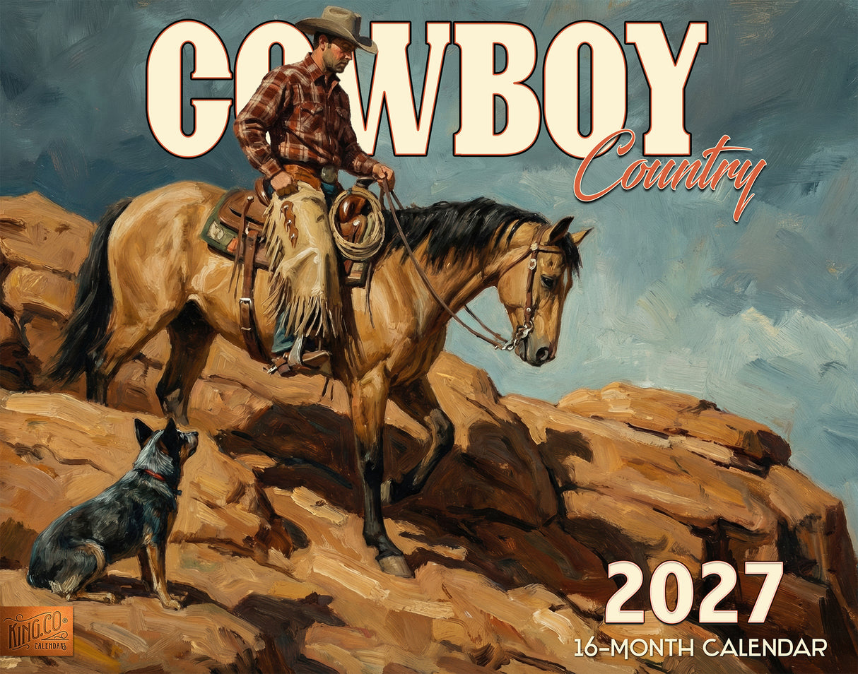 2027 Cowboy Country Wall Calendar – 16-Month Western Art