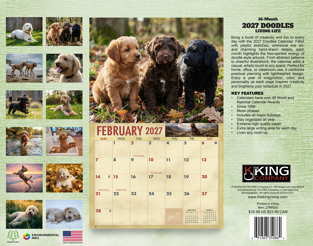 2027 Doodles Wall Calendar – 16-Month Designer Dog Photography