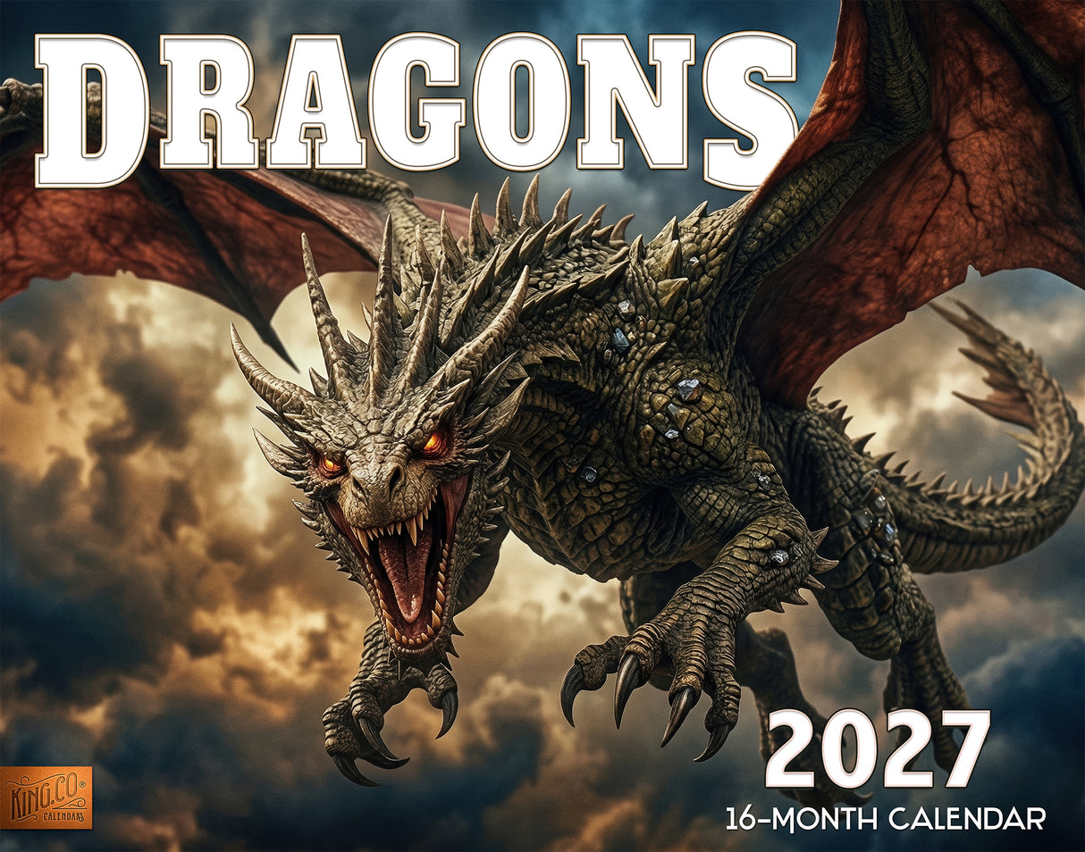 2027 Dragons Wall Calendar – 16-Month Fantasy Art